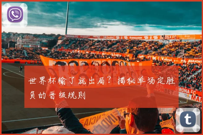世界杯输了就出局？揭秘单场定胜负的晋级规则