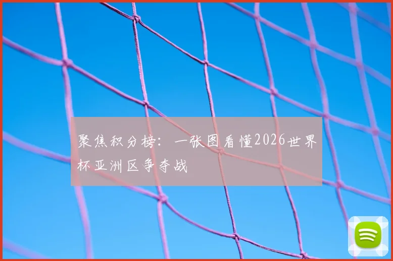 聚焦积分榜：一张图看懂2026世界杯亚洲区争夺战